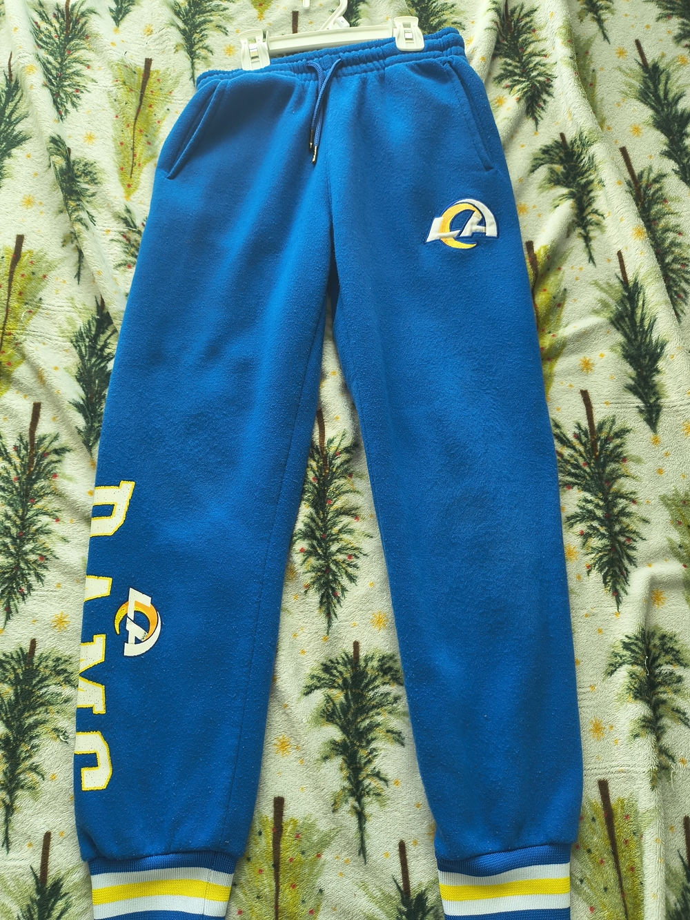 NFL Bright Blue Fleece Joggers with Yellow & White Accents